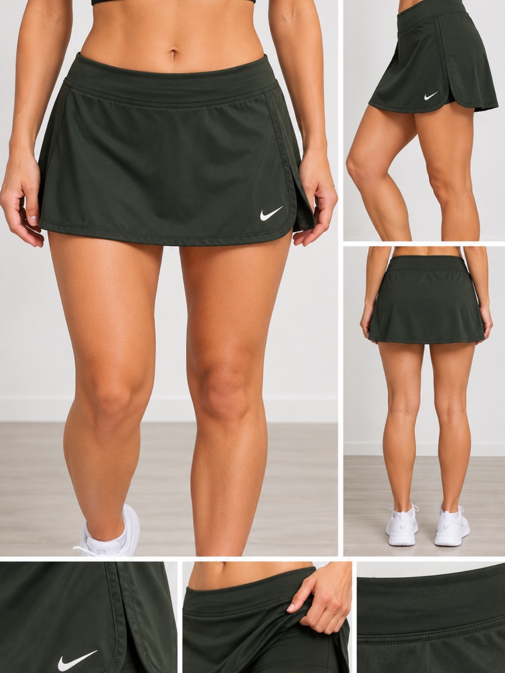 Nike Women’s Size 8 Olive Green Athletic Running Skort Built In Shorts